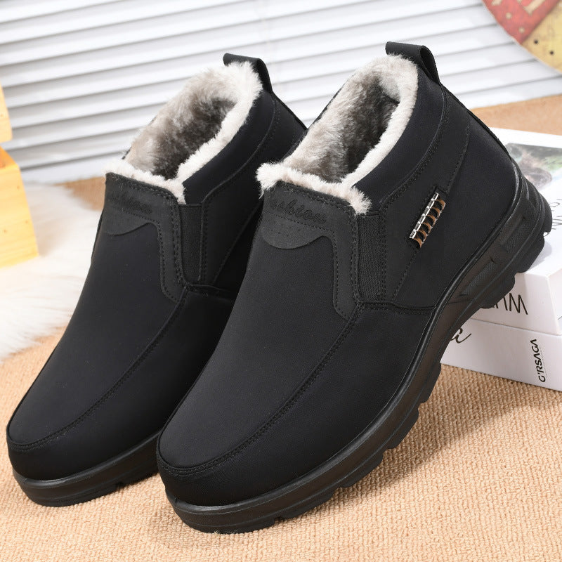 Winter Fleece-lined Thick Waterproof Warm Men's Cotton Shoes