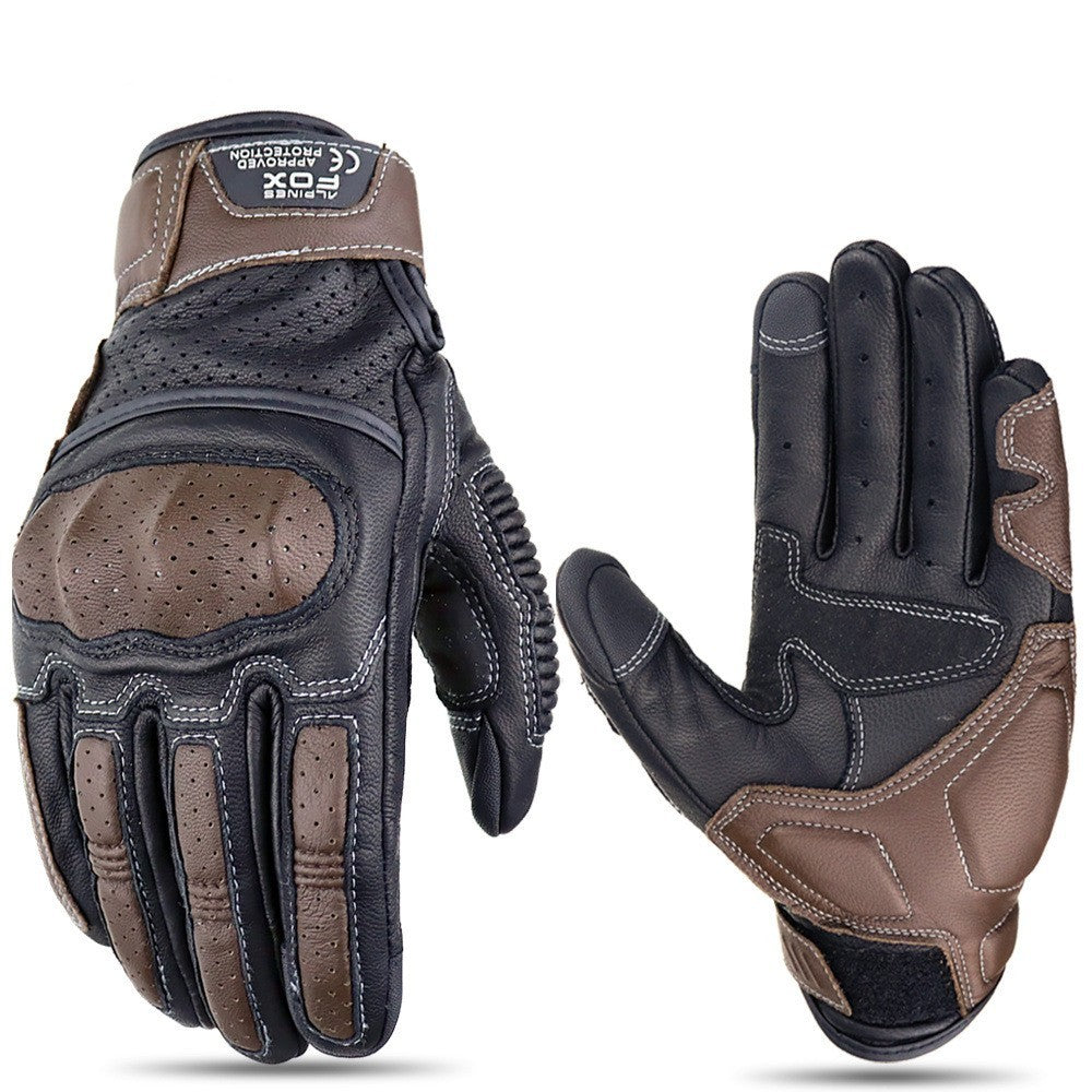 Summer Breathable Touch Screen Motorcycle Riding Leather Gloves