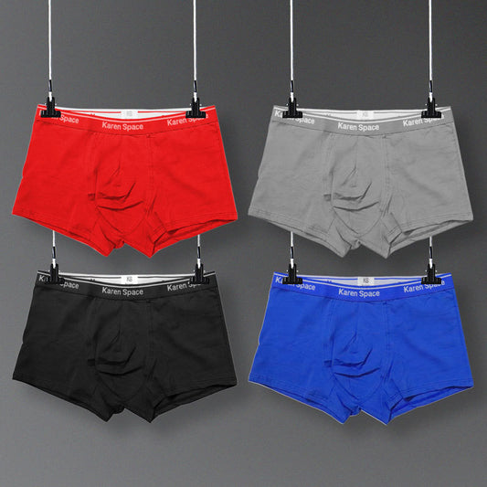 Cotton Men's Solid Color Boxers