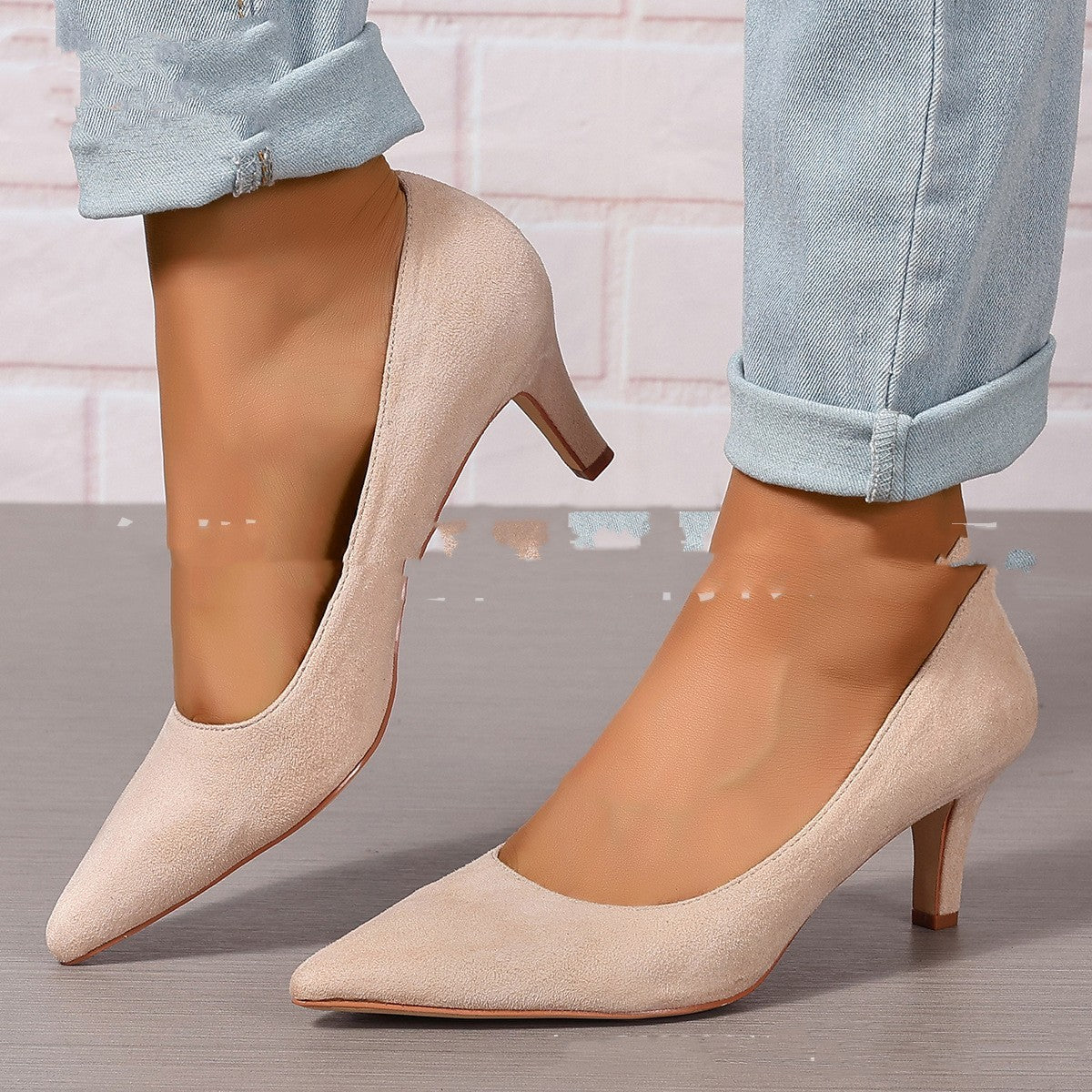 Fashion Ladies Stiletto Heel Slip-on Fashion Shoes