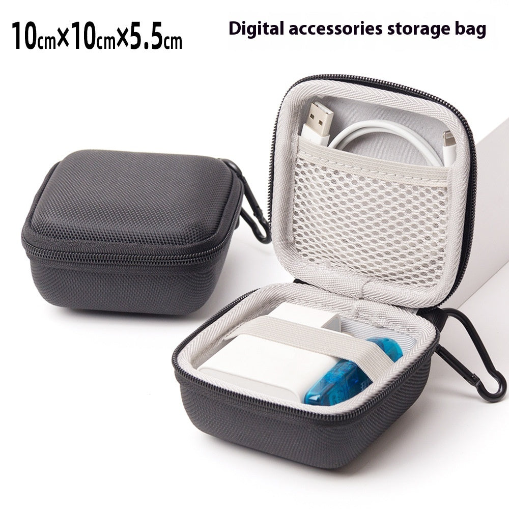 Earphone Bag Hard Case Portable Small Square Bag With Zip Digital Accessories