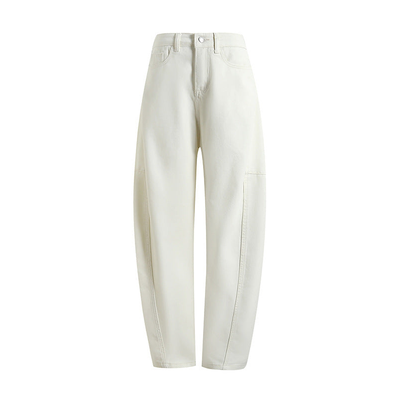 Light Deconstruction Split Tangent Loose Curved Banana Jeans