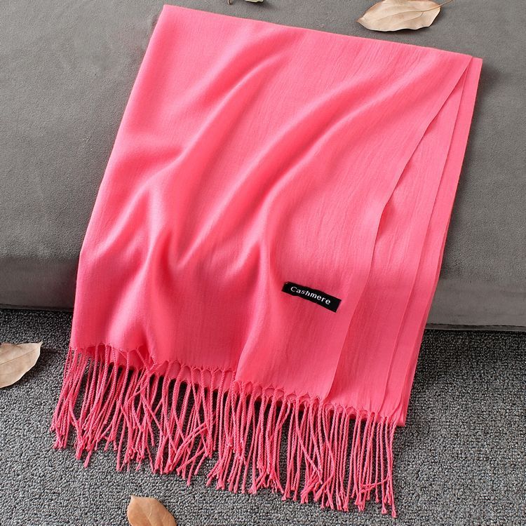 Fashion Simple Solid Color Tassel Scarf Shawl