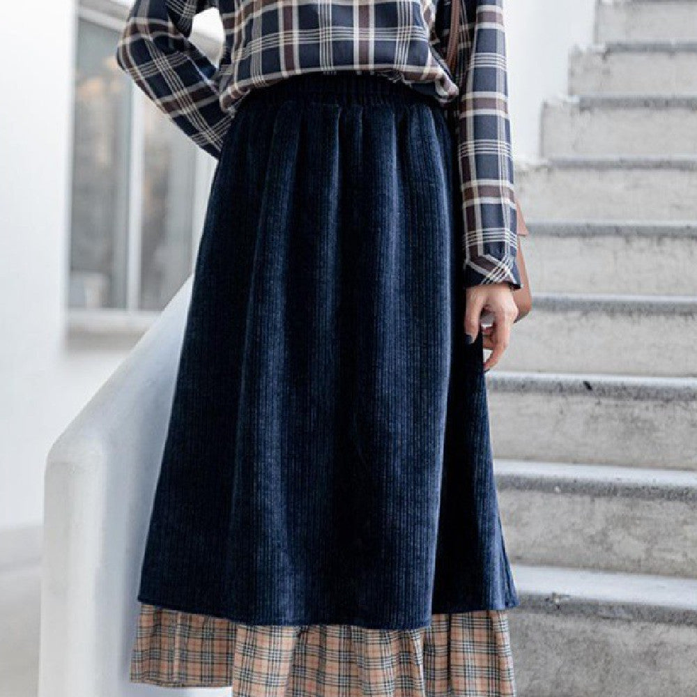 Fashionable Retro Corduroy Skirt For Women