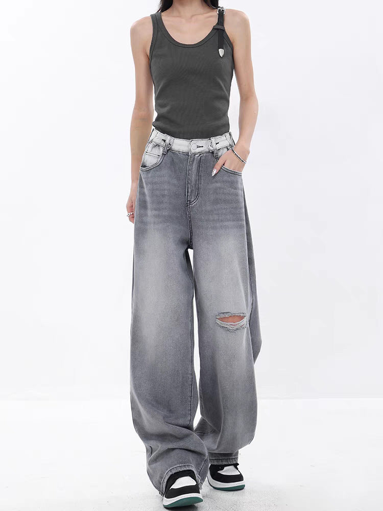 Women's Wide-leg Jeans Loose High Waist