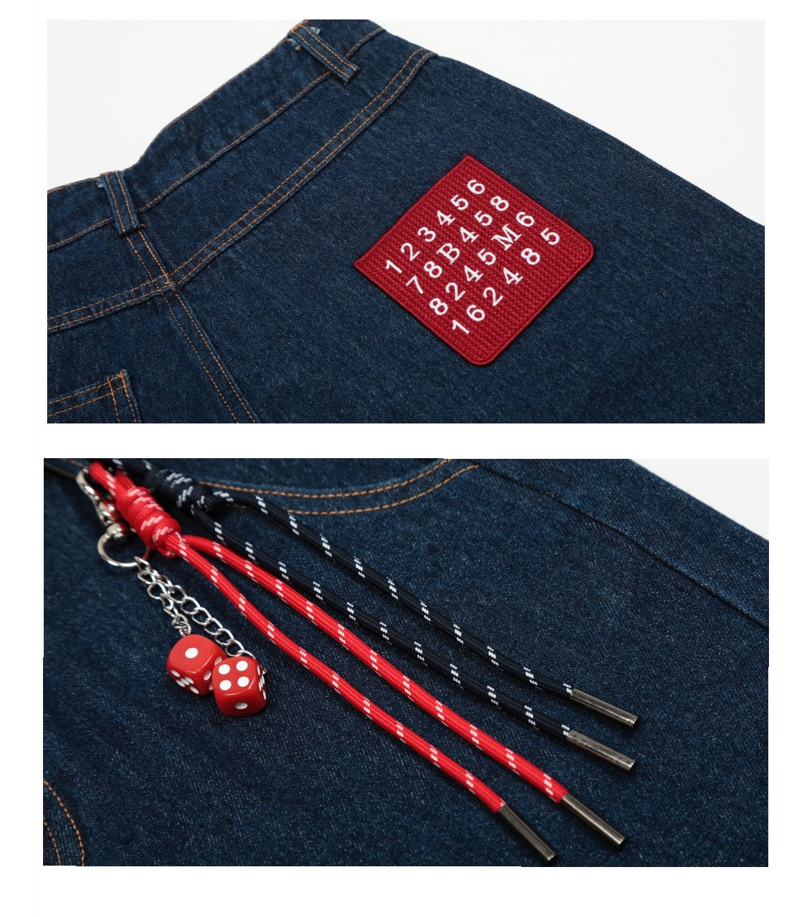 American Retro Lanyard Design Jeans