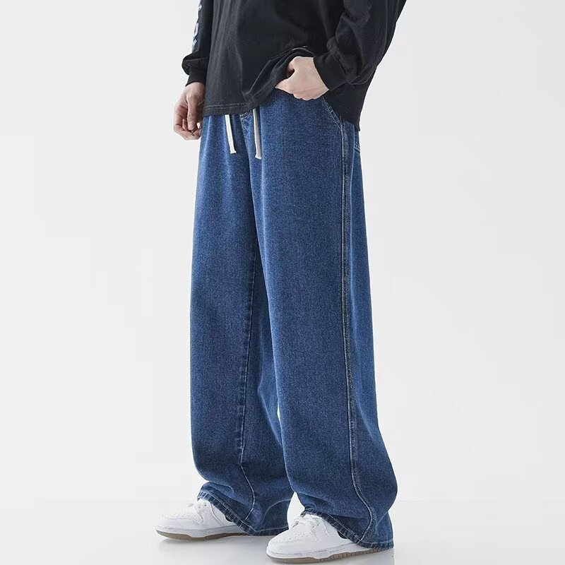 Straight Jeans Men's Spring And Summer Thin High Street Loose Wide Leg Pants