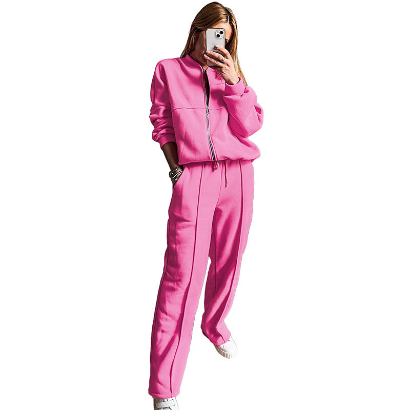 Solid Color Casual Suit Women's Loose Slim Fit Two-piece Set