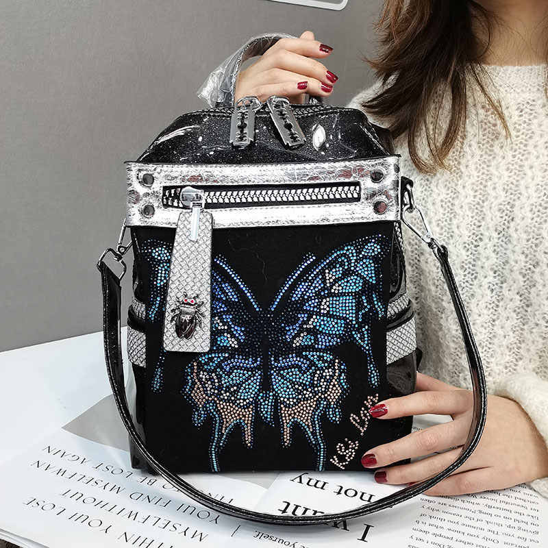 New Delicate Rhinestone Personality Butterfly Shoulder Bag