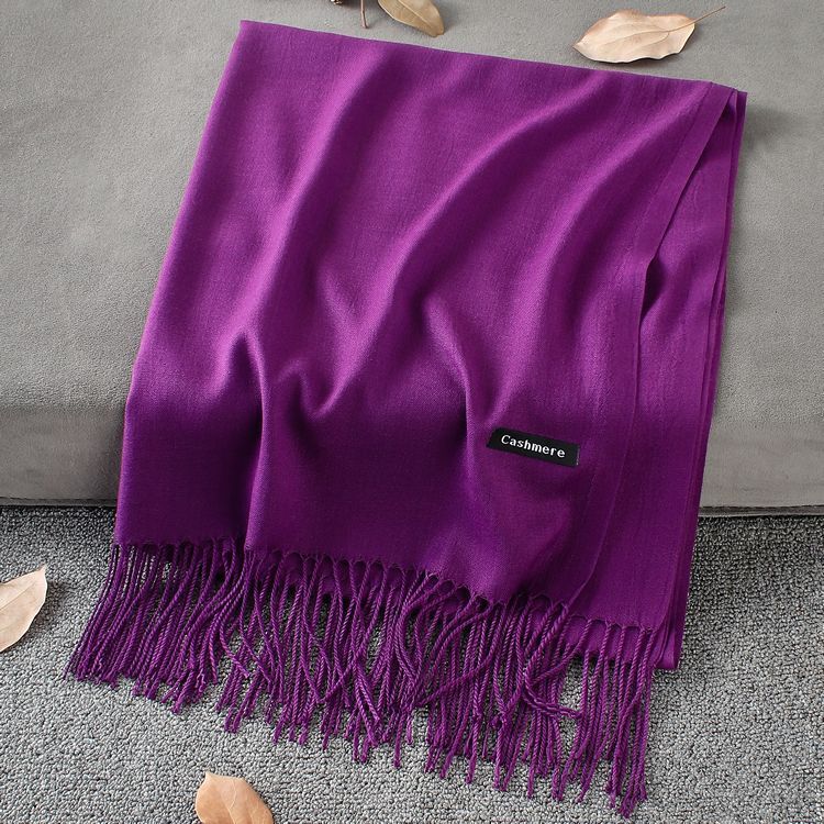 Fashion Simple Solid Color Tassel Scarf Shawl