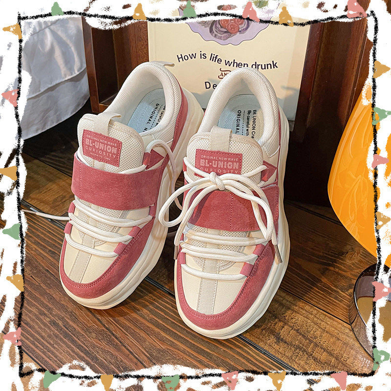 Velcro Dissolving Girls Lace-Up Sneakers