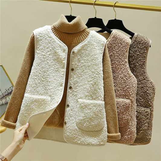 Lamb Plush Vest Fur Camisole Jacket