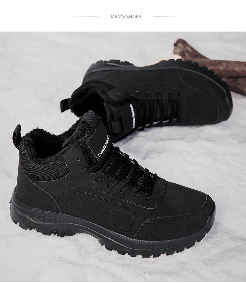 Men's Winter Outdoors Martin Boots Fleece-lined Warm Snow Casual Shoes