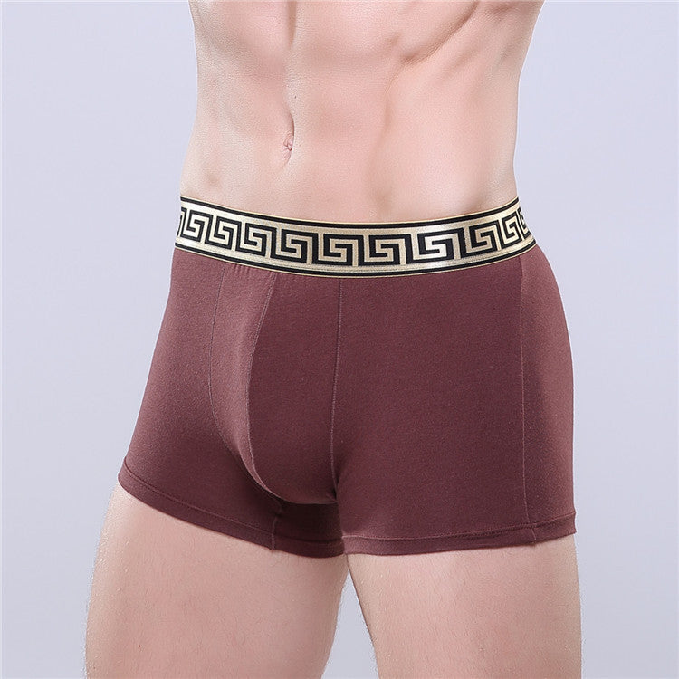 Men's Cotton Boxer Briefs Casual Solid Color Four Corners